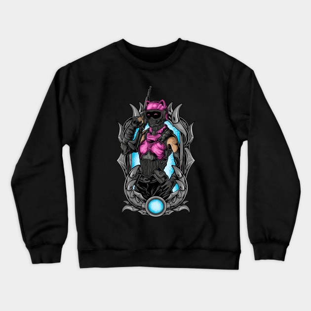 cyber cat Crewneck Sweatshirt by sugiartoss_